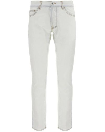 Marcelo Burlon Slim-Fit Baumwoll-Denim Jeans mit Besticktem Detail - Grau