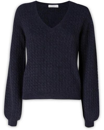 Ballantyne Knitwear > v-neck knitwear - Bleu