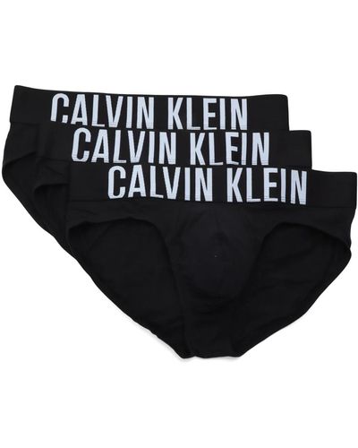 Calvin Klein 3er-pack intense power stretch-baumwollslips - Schwarz