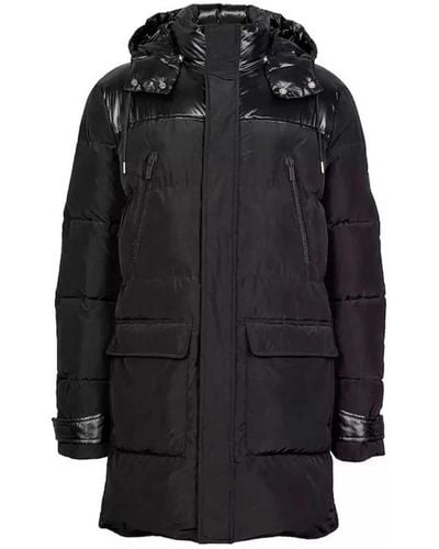 Karl Lagerfeld Gepolsterte jacke mit abnehmbarer kapuze - schwarz