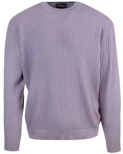 Emporio Armani Round-Neck Knitwear - Purple