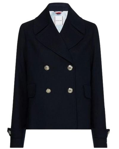 Tommy Hilfiger Cappotto caban desert sky in misto lana - Blu