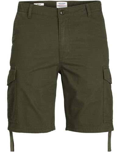 Jack & Jones Stylische cargo shorts mit vielen taschen - Grün