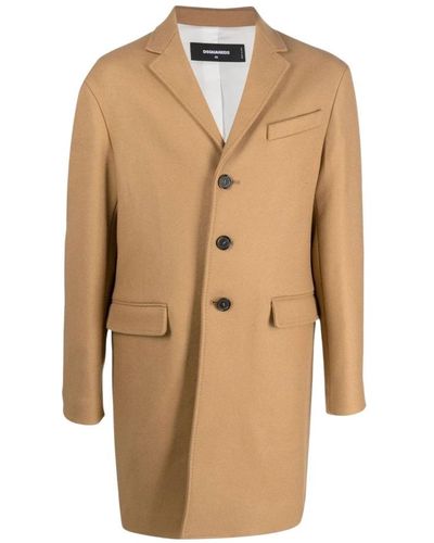 DSquared² Single-Breasted Coats - Natural