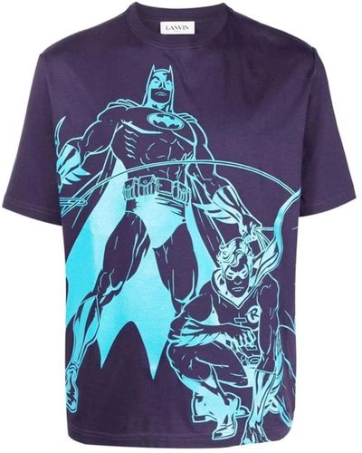 Lanvin Batman grafik bedrucktes t-shirt - Blau