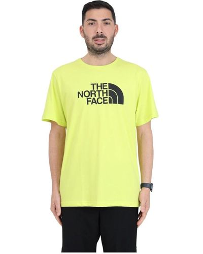 The North Face Limettengrünes t-shirt mit logo-print - Gelb