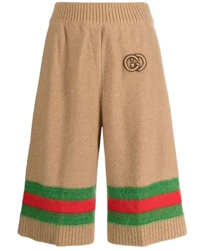 Gucci Karamellgestrickte interlocking g shorts - Natur