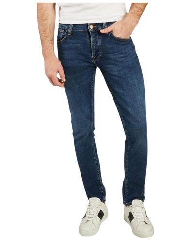 Nudie Jeans Slim-fit jeans grim tim indigo myth - Blu