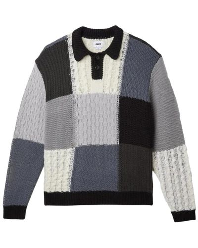 Obey Patchwork Pullover - Grau