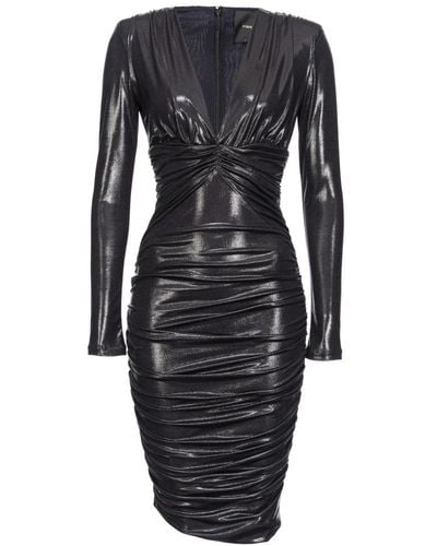 Pinko Laminated Jersey Calf-length Dress - Black