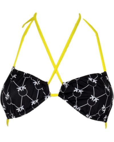 Pinko Top bikini a triangolo fantasia love birds donna brughiera colore - Nero