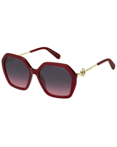 Marc Jacobs Rote sonnenbrille mit grauen fuchsia-gläsern