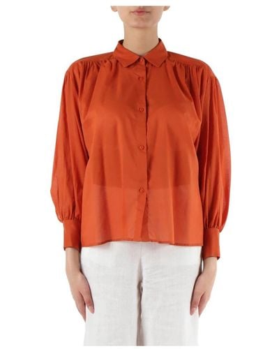 Niu Camicia in voile di cotone - Arancione