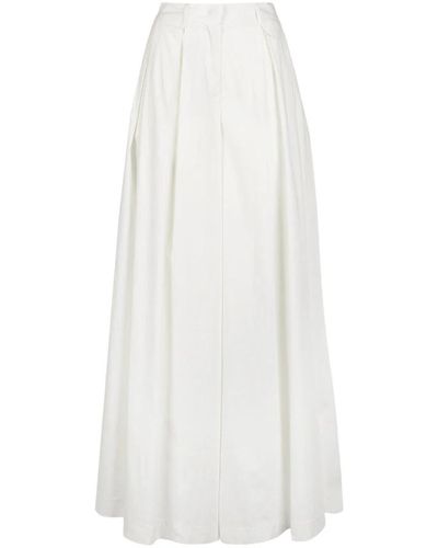 Ballantyne Oversized wide leg pantalones popeline - Blanco