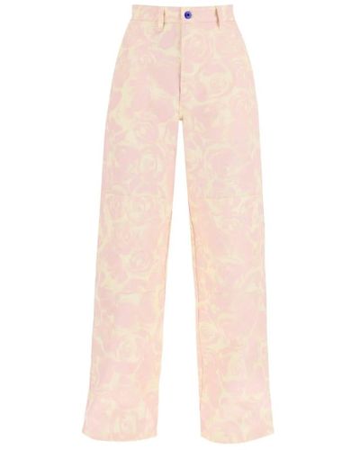 Burberry Trousers > wide trousers - Rose