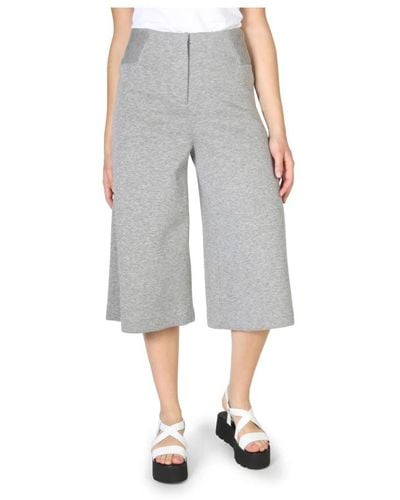 Armani Pantaloni in cotone da donna con bottoni e zip - Grigio