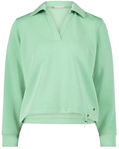 BETTY&CO Polo kragen sweatshirt stylischer komfort - Grün