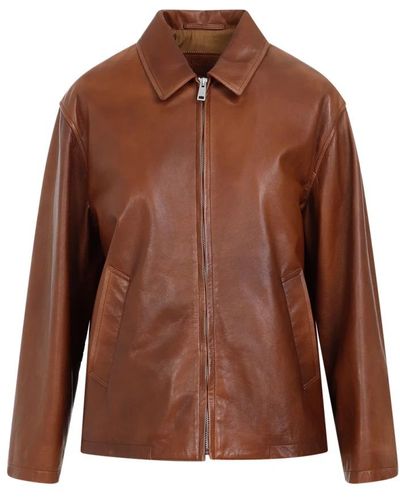 Prada Leather Jackets - Brown