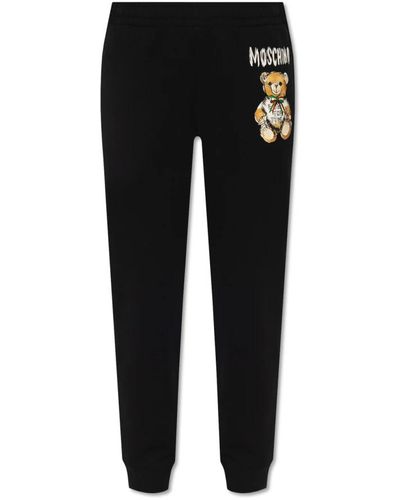Moschino Pantalones de chándal con logo - Negro