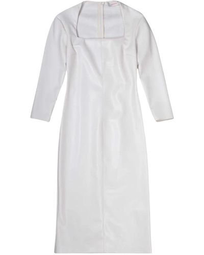 Jucca Quadratischer ausschnitt kunstlederkleid - Weiß