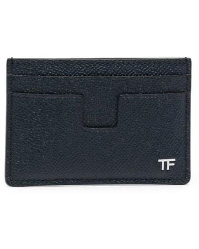 Tom Ford Porta carte di credito in pelle di lusso - Blu