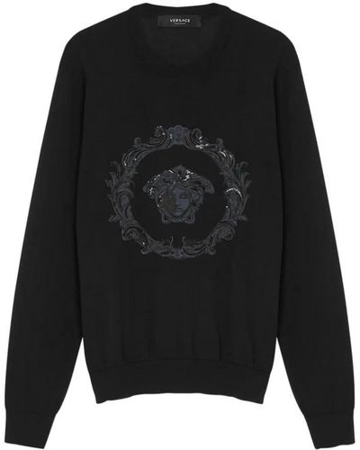 Versace Round-Neck Knitwear - Black