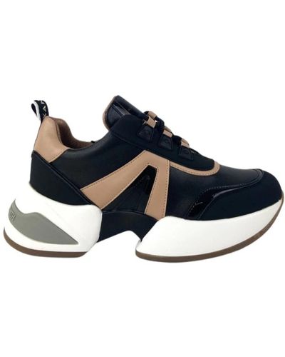 Alexander Smith Sneakers nere con dettagli in cammello e suola bianca - Blu