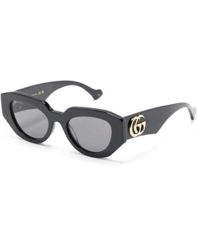 Gucci Schwarze sonnenbrille mit zubehör - Mettallic