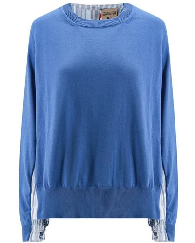 Semicouture Round-Neck Knitwear - Blue