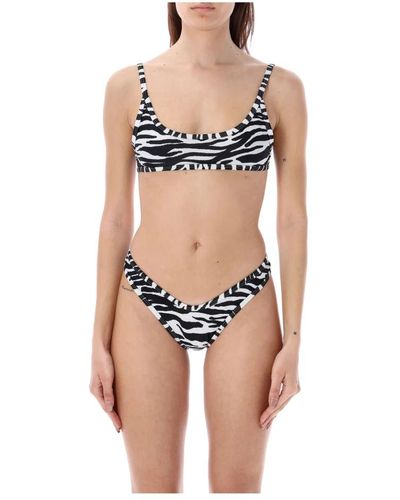 The Attico Zebra bikini weiß schwarz bademode - Mehrfarbig
