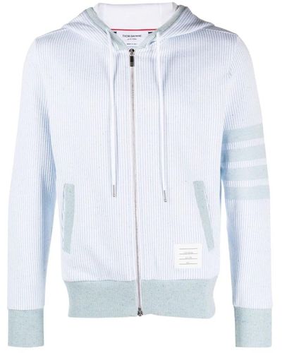 Thom Browne Stylischer zip-up hoodie - Blau