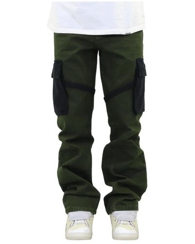 FLANEUR HOMME Straight Trousers - Green