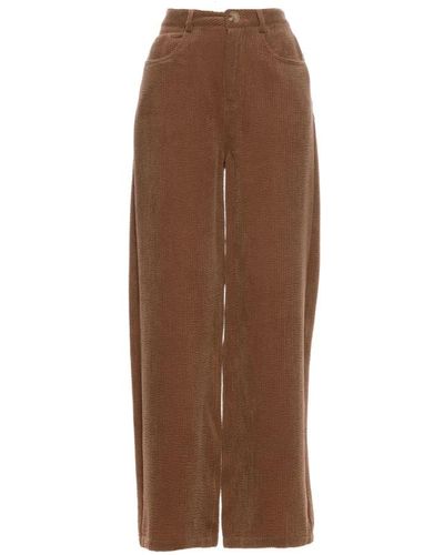 WEILI ZHENG Wide Trousers - Brown