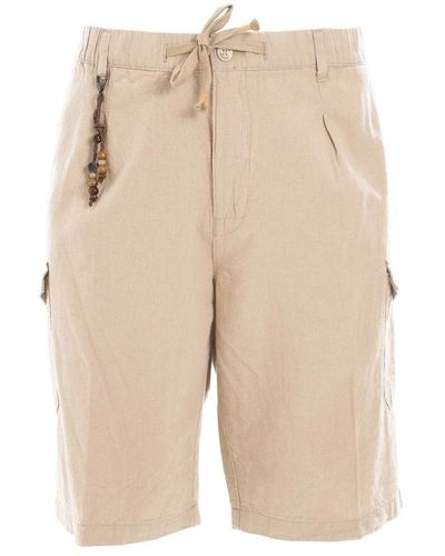Yes-Zee Cargo leinen baumwoll shorts - Natur