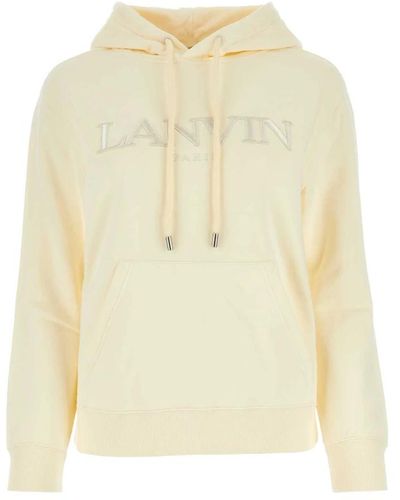 Lanvin Cremefarbener Baumwoll-Sweatshirt - Stilvoll und bequem - Gelb