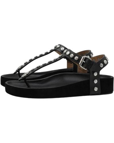Isabel Marant Nieten sandalen enore schwarz/silber
