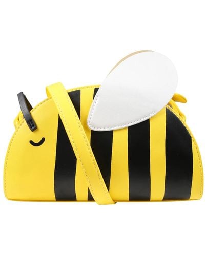 Stella McCartney Bolso casual amarillo con adorno de abeja