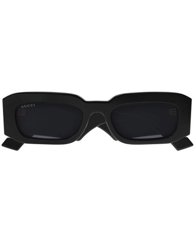 Gucci Schwarze rechteckige sonnenbrille