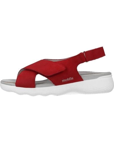 Mephisto Bequeme flache sandalen für frauen - Rot