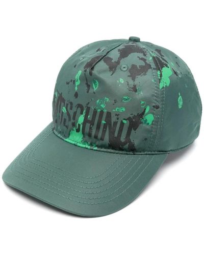 Moschino Cappello verde con stampa logo