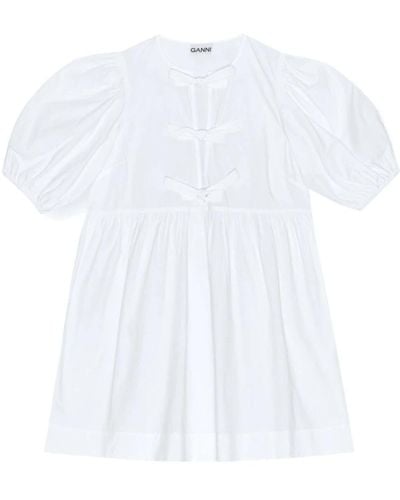 Ganni Short Dresses - White