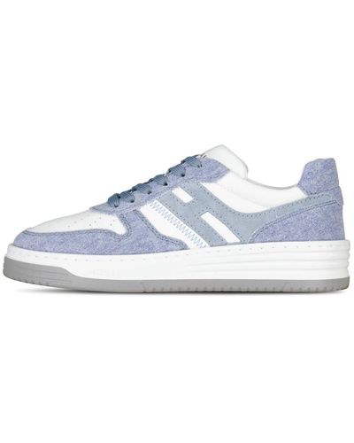 Tod's Sneakers in denim-look con dettagli in pelle - Blu