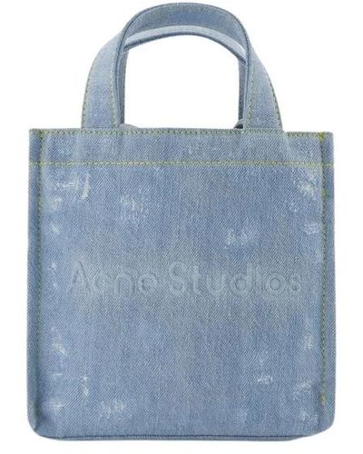Acne Studios Logo mini tote bag - blau - denim