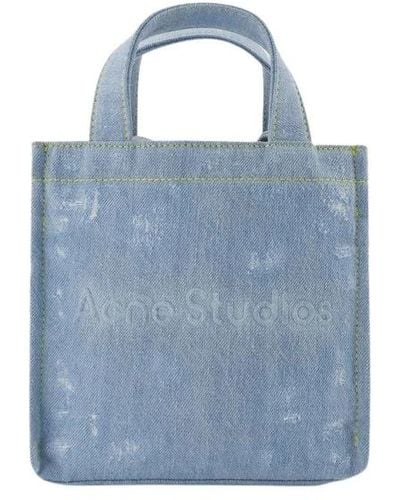 Acne Studios Logo mini tote bag - blu - denim