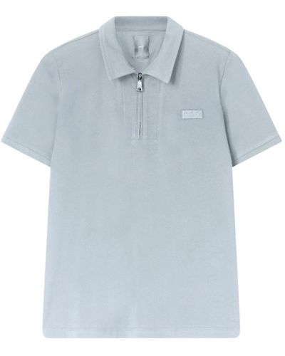 Add Stilvolles polo piquet shirt mit metallreißverschluss - Blau