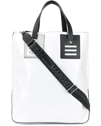Maison Margiela Weiße reisetasche mit abnehmbarem riemen