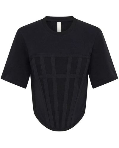 Dion Lee Tee-shirt corset - Noir