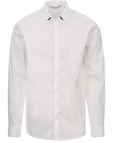 Neil Barrett Camicia slim fit a maniche lunghe con logo stampato - Bianco