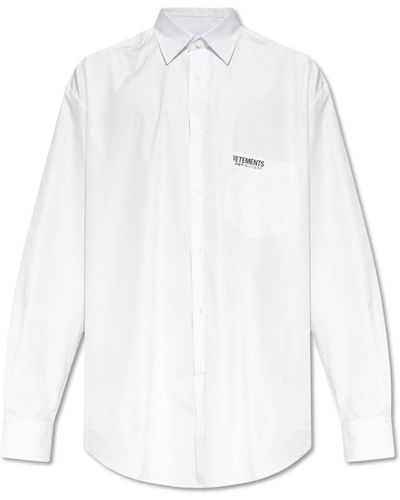Vetements Oversize hemd - Weiß
