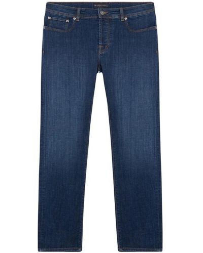 Brooks Brothers Jeans in denim di cotone elasticizzato blu